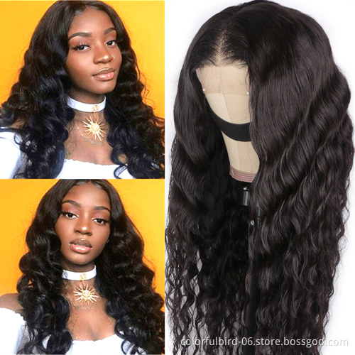 free sample Natural color 32 inch 4*4 lace loose deep wave wigs human hair remy hair 4*4 frontal swiss lace wigs brazilian hair